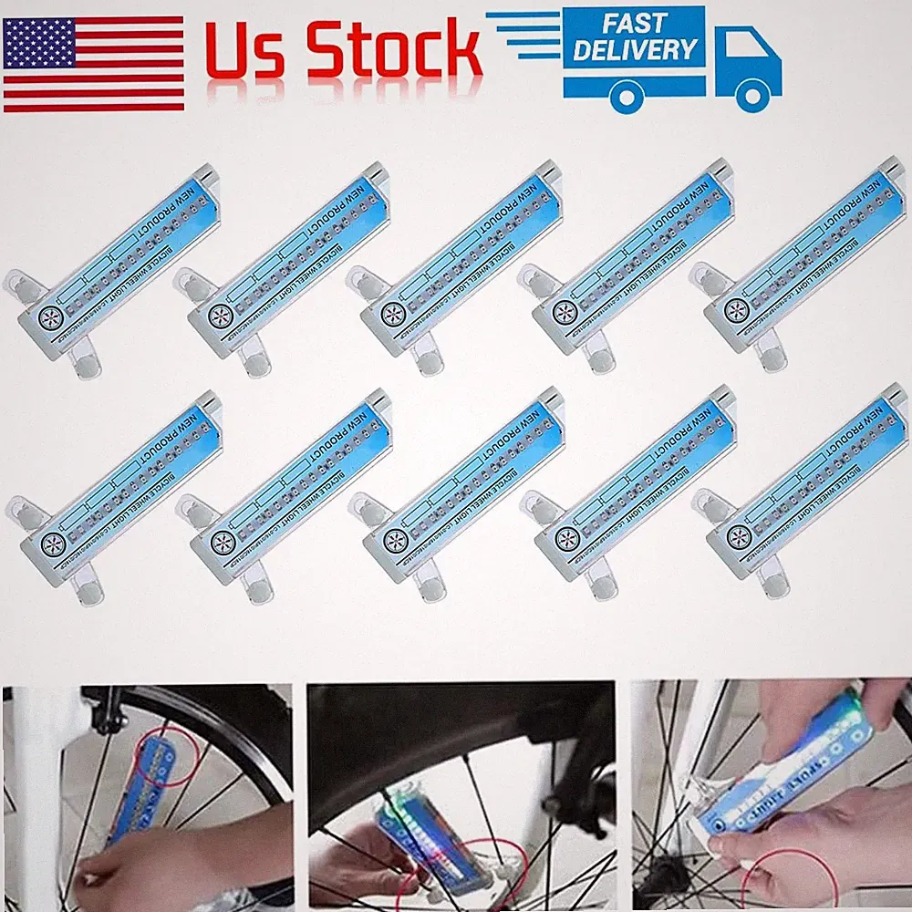 2-10PCS LED Flashing Colorful Bicycle Cycling Wheel Spoke Signal Light For Bike