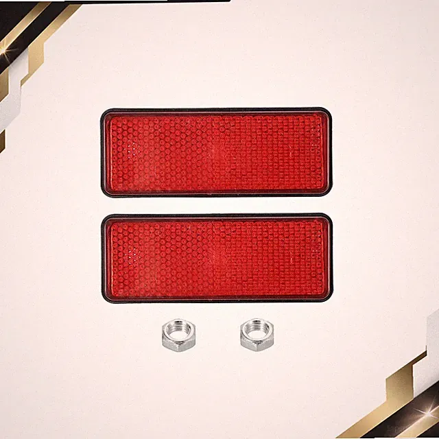 2 x Rectangle Rear Reflectors Warning Reflector with M5 Screw Red