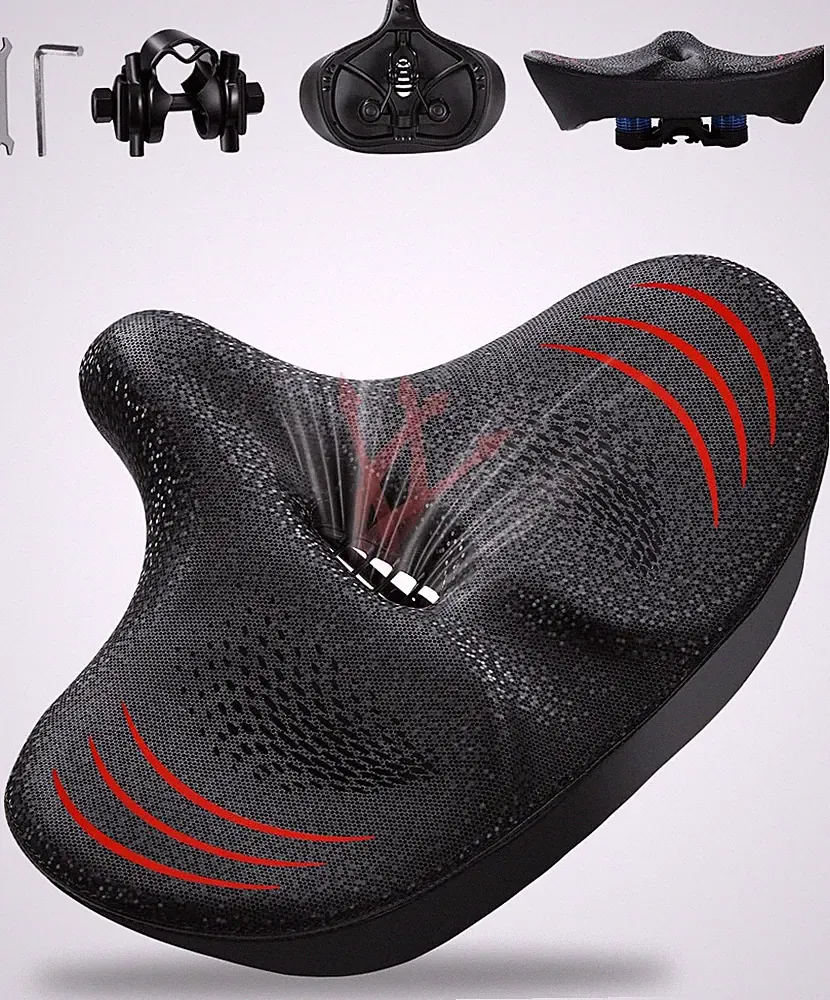 2026 NEW Oversized Bike Seat for Men and Women, Extra Wide Bicycle Seat Cushion