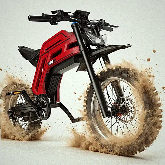 22in Electric Bike for Adults 3000W Motor 58V 30AH Off-road Mountain Ebike Red
