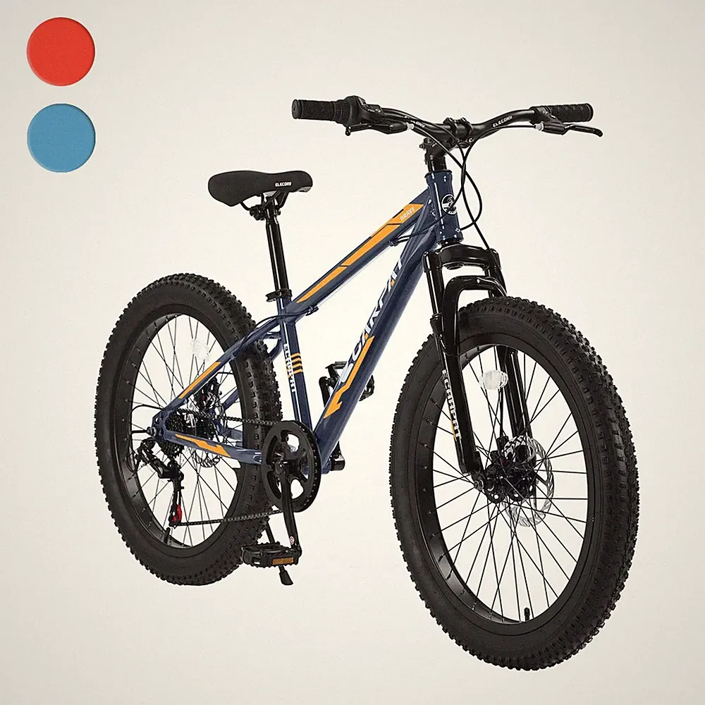 24 in Fat Tire Bike MTB Full Shimano 7 Speeds Dual Disc Brake off-road Variable