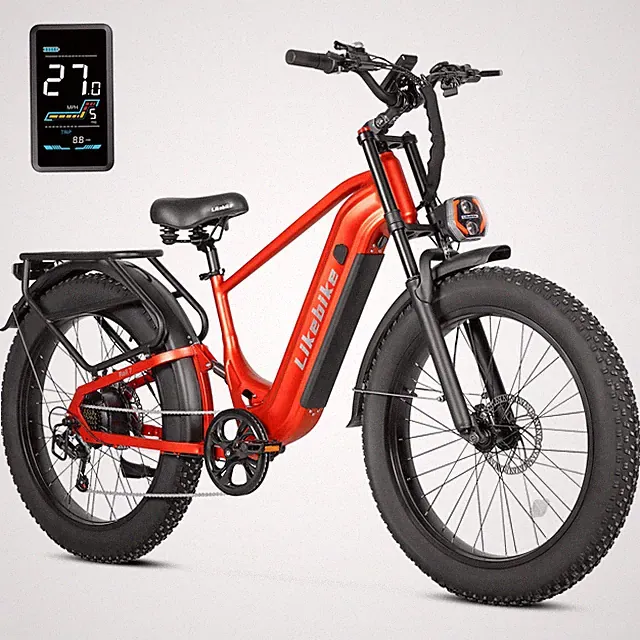 26'' Electric Bike Fat Tires ebike 48V 20Ah 28mph E-Mountain bike Adults Bicycle