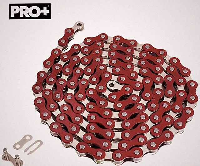 2TONE RED SINGLE SPEED BIKE CHAIN OLD SCHOOL BMX VINTAGE SCHWINN CRUISER FIXIE.