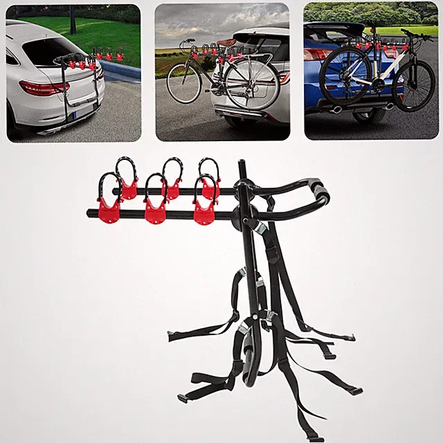 3 Bicycle Carrier Holder Bike Rack Car Trunk Mount Sedan 3-Bike Trunk Mount Rack