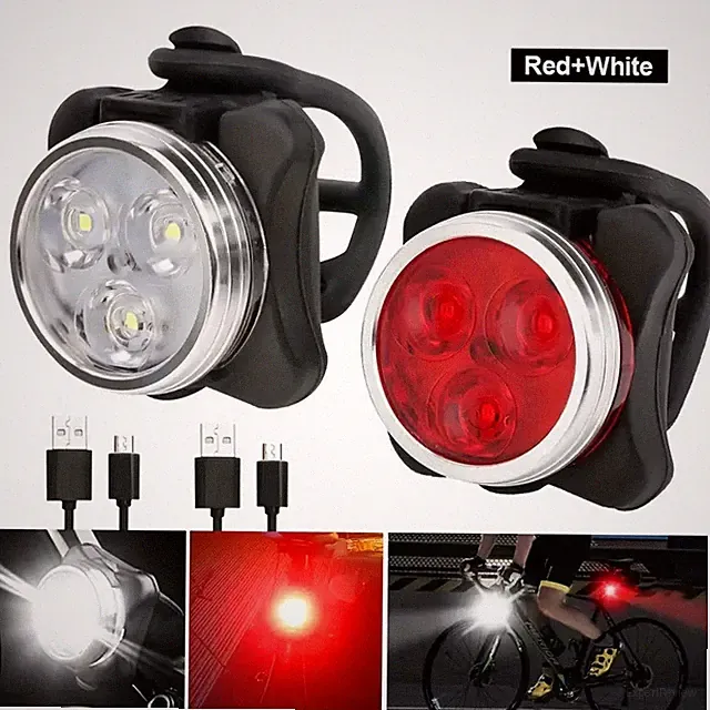 4Set USB Rechargeable LED MTB Bicycle Light 900000LM Racing Bike Front Headlight