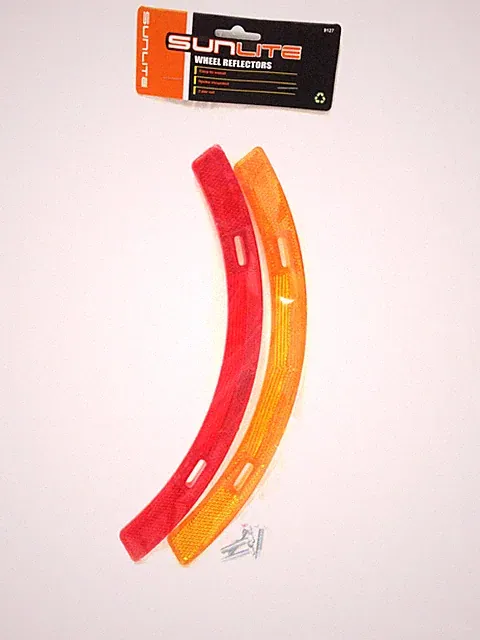 BICYCLE BIKE WHEEL SPOKE MOUNTED REFLECTOR REFLECTER SET W/HARDWARE AMBER RED
