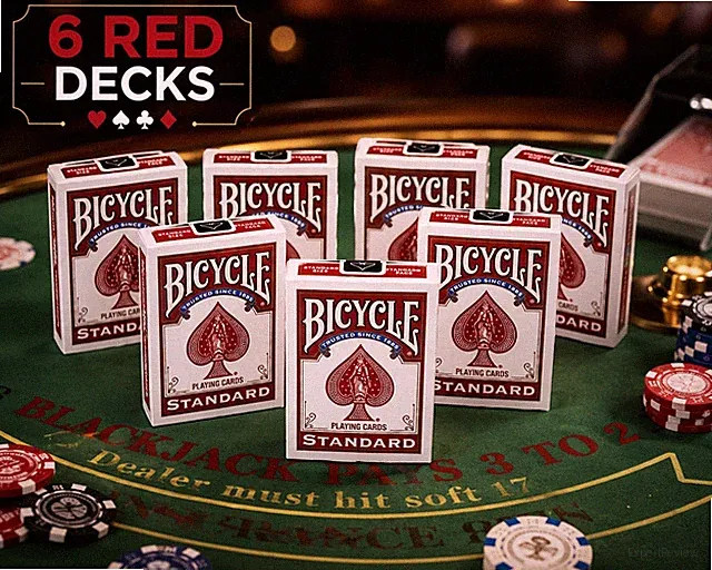 Bicycle Playing Cards 6 RED Deck Set Standard Poker Cards