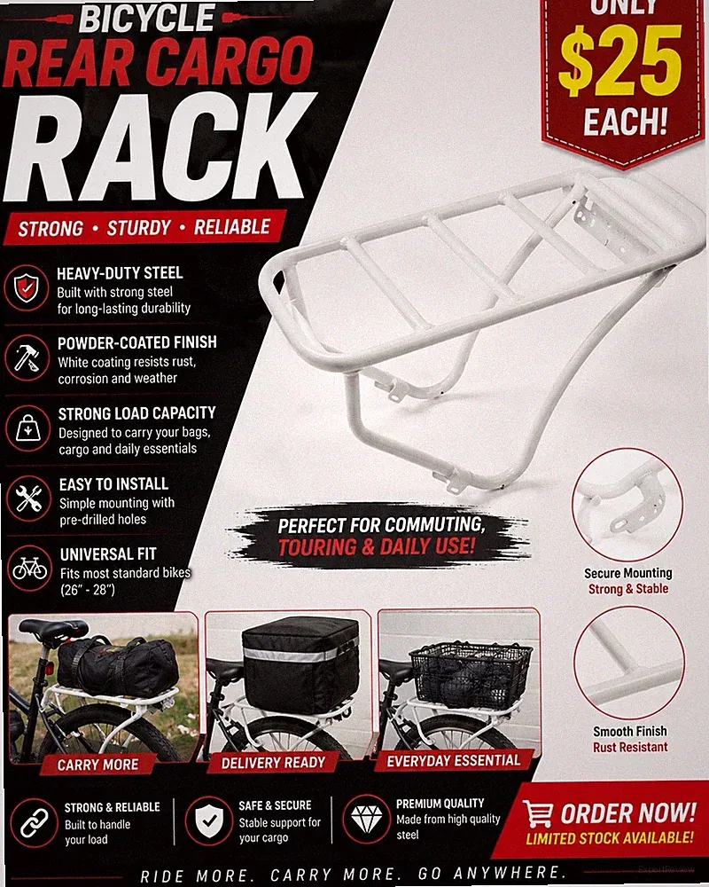 🚴 Bicycle Rear Cargo Rack – Brand New! 🚴 Upgrade your bike with this strong