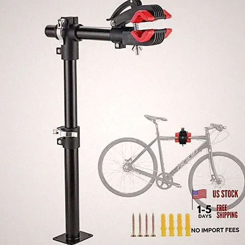 Bike Repair Stand, Wall Workbench Mount Rack Workstand Bicycle Stand Clamp Red
