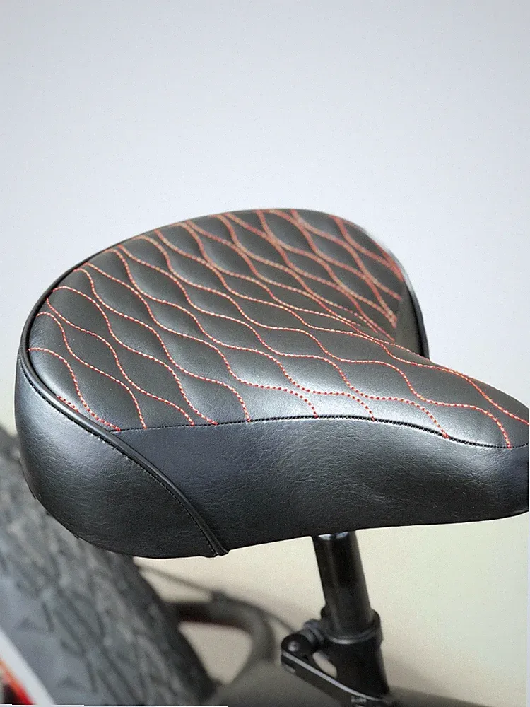 Custom Beach Cruiser Comfortable Bicycle Seat- RED STITCHING
