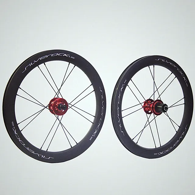 Folding Bike 20 Inch 406 1 1/8 Wheels Disc Brake Carbon Wheelset 6 Pawls Hub