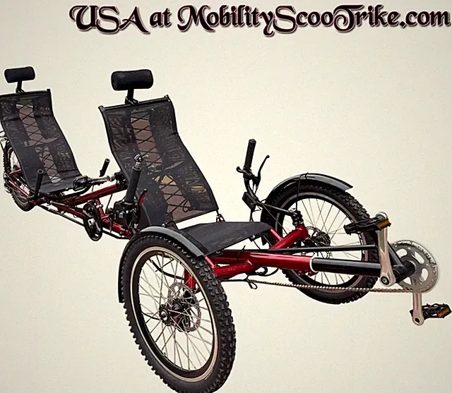 folding electric tandem recumbent trike bike