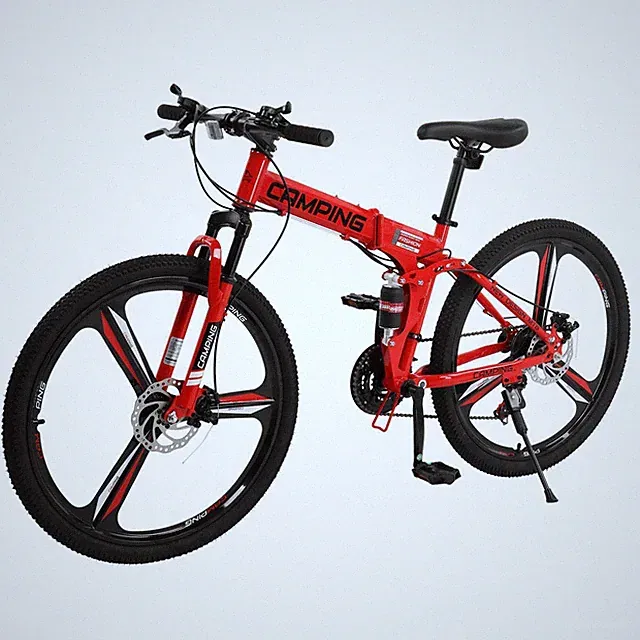 Folding Mountain Bike Full Suspension 21 Speed Men Women Bike MTB 26" Bicycle