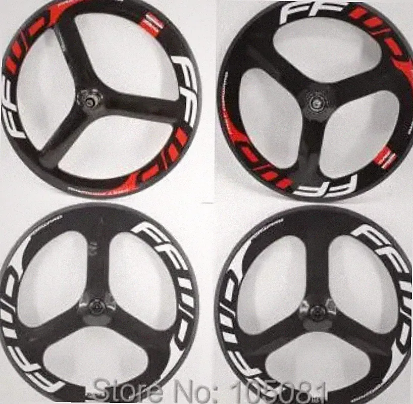 Full Carbon Fiber Bicycle Wheelset 700C Fixed Gear Track Road Bike 3 Spokes Rims