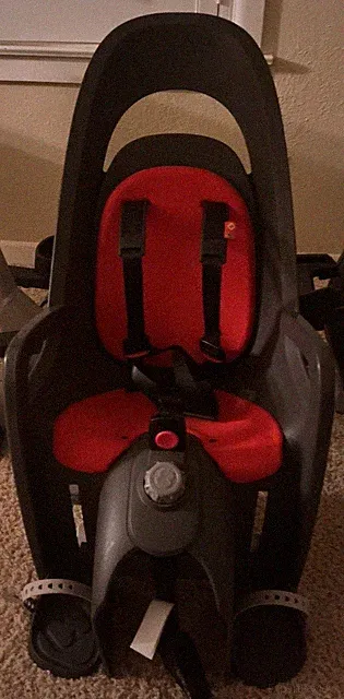 Hamax Caress Rear Child Bike Seat Rack Mount Ultra-Shock Absorbing - Grey/Red