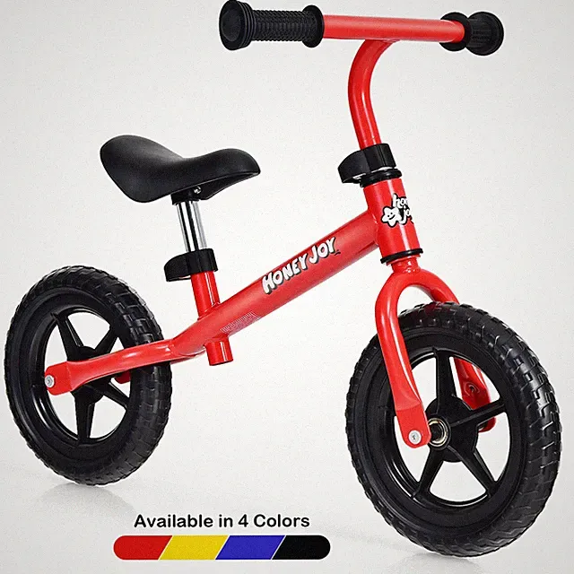 Kids No Pedal Training Bicycle Balance Bike w/ Adjustable Handlebar & Seat Red