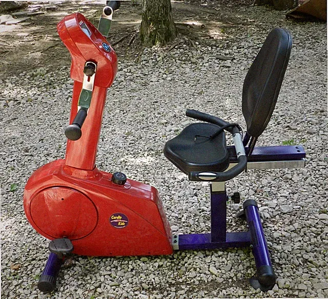 KIDSFIT Cardio Kids Fully Recumbent Total Body Exercise Bike Cycle Red Purple J