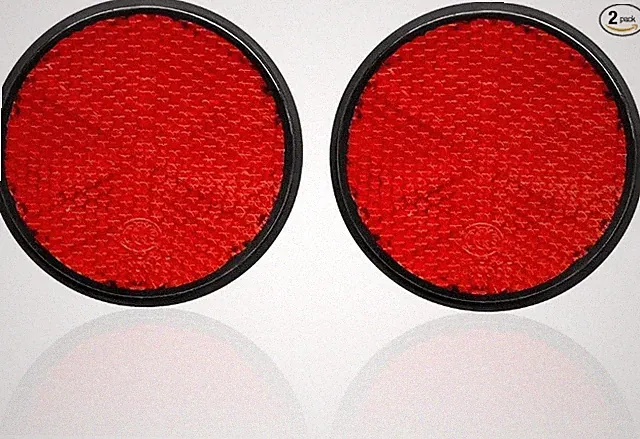 Motorcycle Safety Reflectors, 2 PCS Red Round Plastic Reflec Color: Round, Red