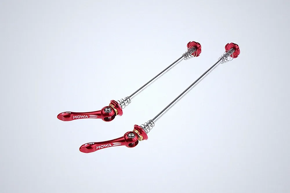 Mowa Road Cyclocross Gravel Bicycle Quick Release Titanium Skewer Set Red