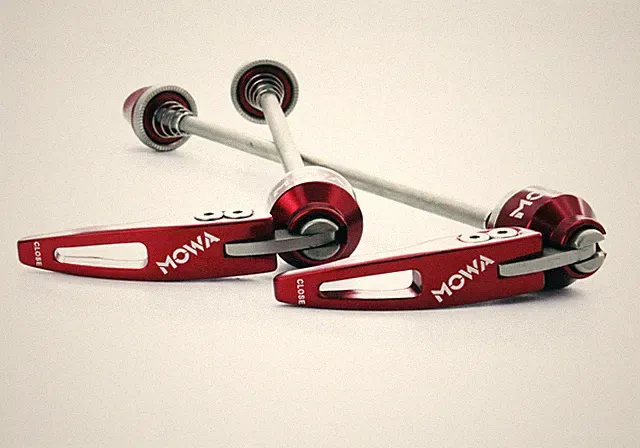 Mowa Shark-Fin Road Cyclocross Gravel eBike Bicycle Skewers Set Qr Levers Red