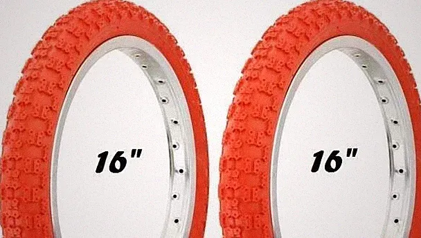 New RED Kids Bicycle Tires and Tubes 16 x 2.125 Fits 1.75 1.95 BMX 16" BOY's
