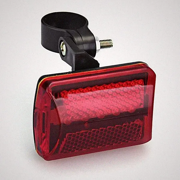 Red Bicycle Bike Rear Tail Light 5-LED Safety Flashing Mount AA Battery Powered