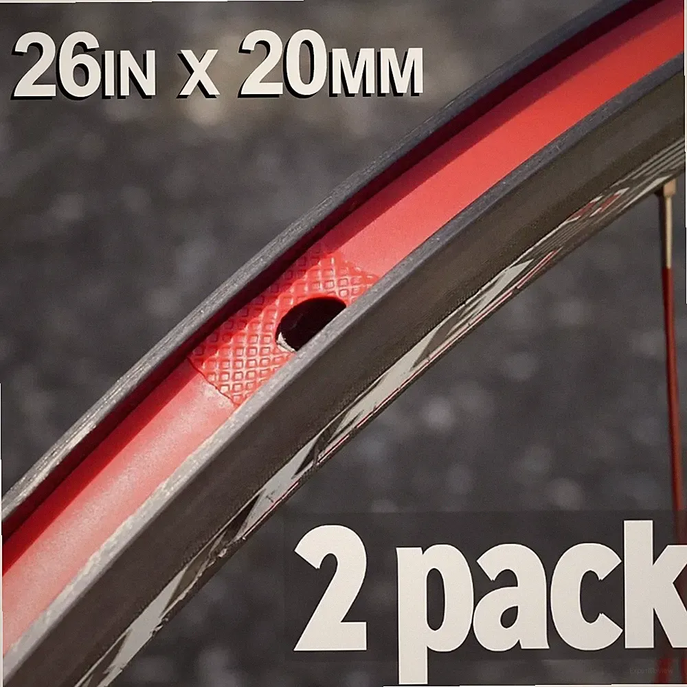 Red Bicycle Wheel Rim Strips - 26 inch x 20mm - 2 pack - Alternative to Rim Tape