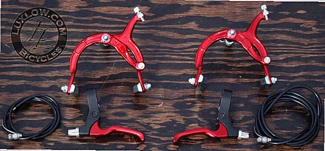 Red Cruiser Bike Brake Set Lever Cable Caliper OS BMX Vintage Schwinn Bicycle