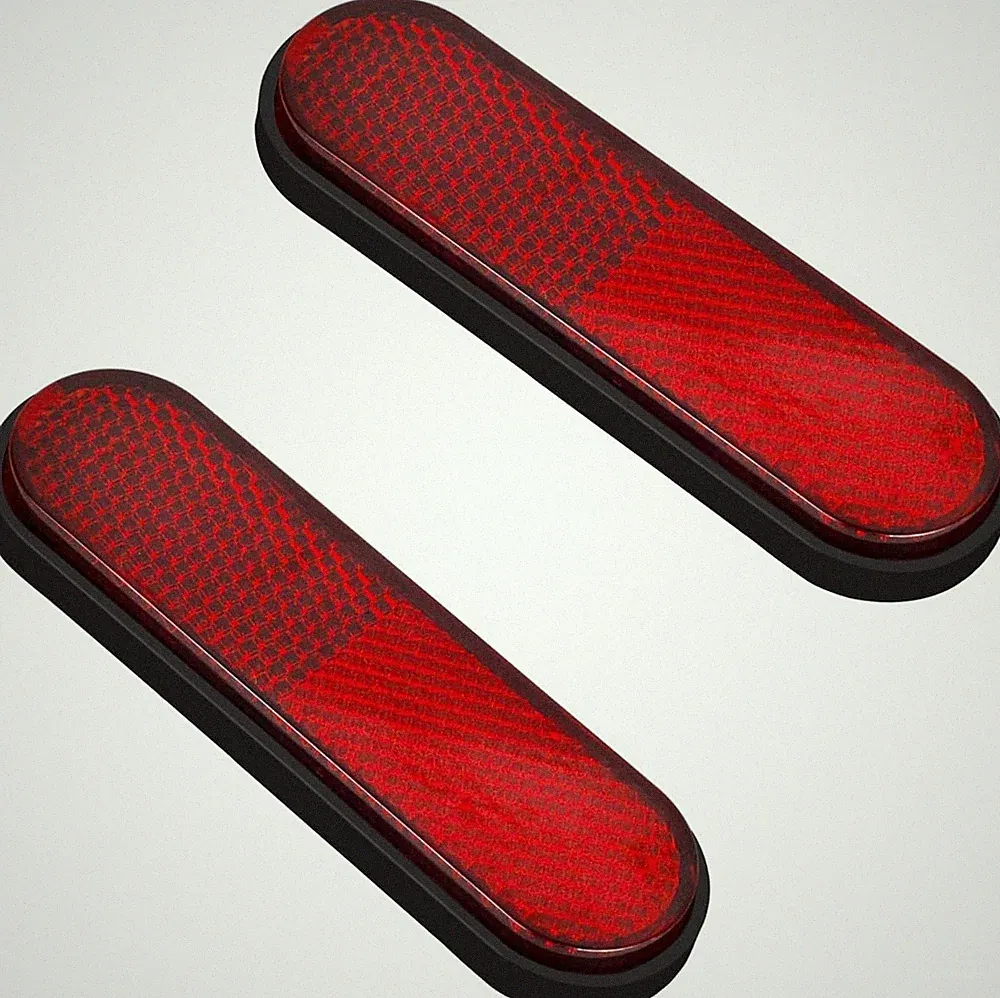 Red Reflectors Motorcycle Safety Reflector Reflective Sticker Red-Oval