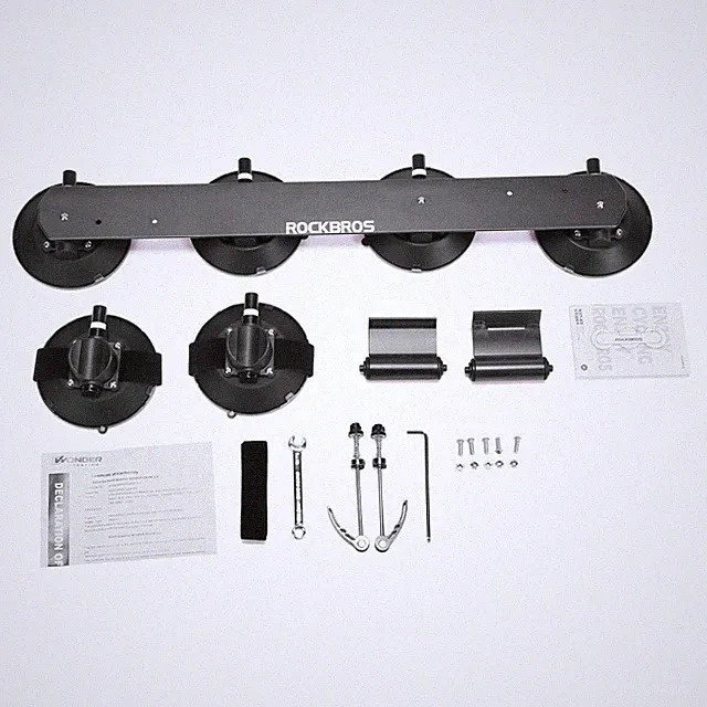 ROCKBROS Bicycle Suction Rooftop Quick Installation Double-Bike Roof Car Rack
