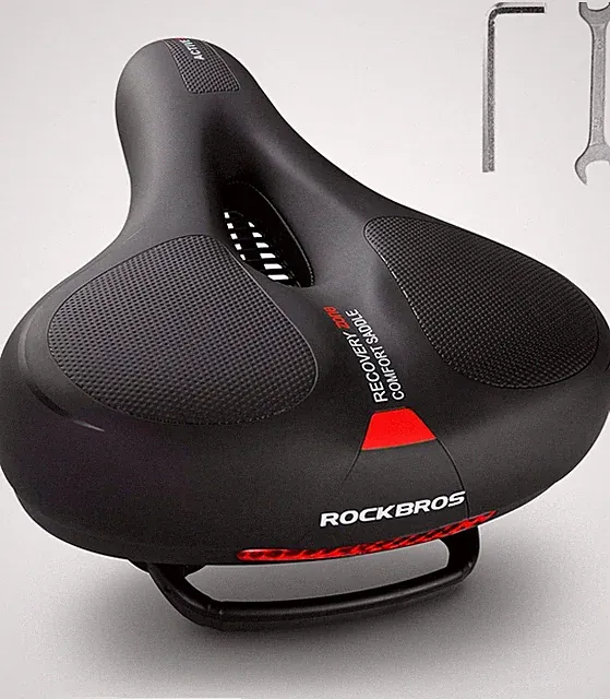ROCKBROS Bike Seat Comfort Wide Gel,Breathable Waterproof Padded Bicycle Saddle
