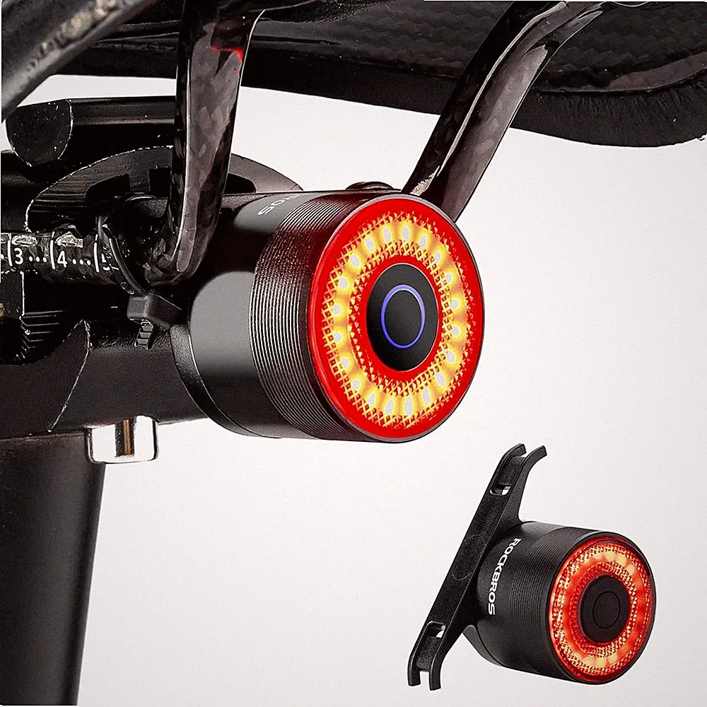 ROCKBROS Rear Light Warning Saddle Light Bike Smart Taillight Auto Brake Sensing