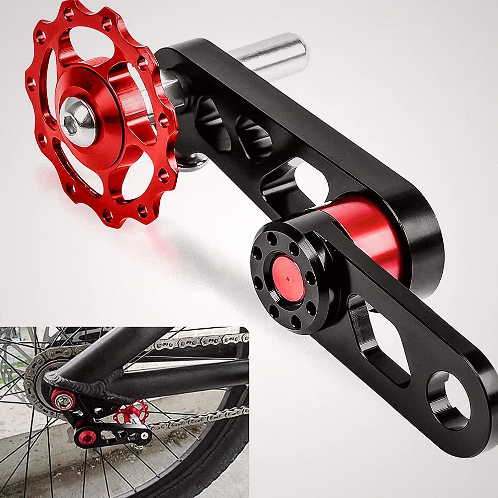 Single Speed Rear Tensioner Folding Bicycle Converter Guide Chain Aluminium Red