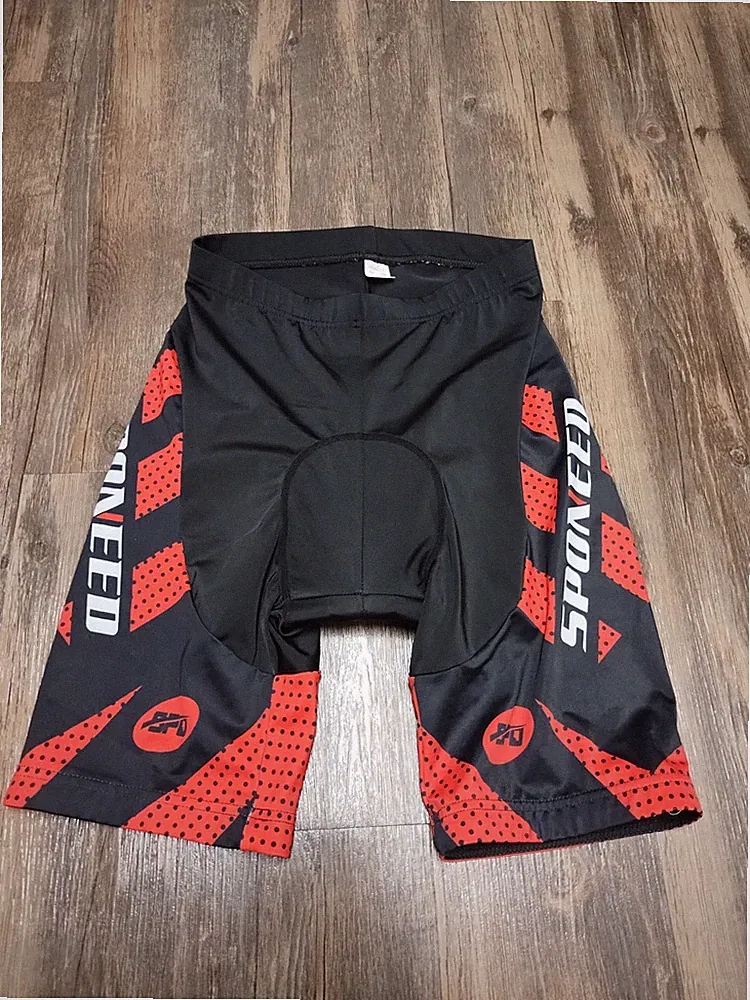 Sponeed Padded Cycling Shorts Mens Large Bicycle Shorts Tights Red Black