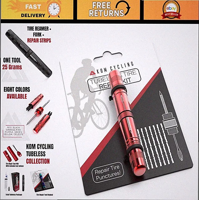 Tubeless Tire Repair Kit for Bikes - 8 Colors, Fix Mountain & Road Bike Puncture