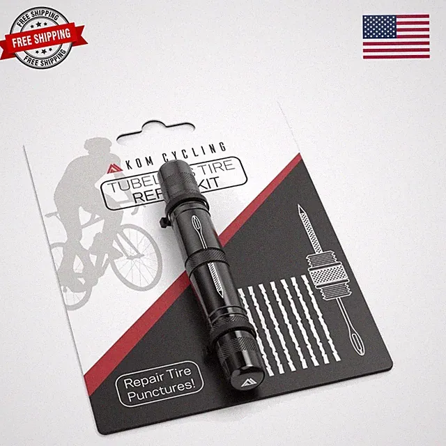Tubeless Tire Repair Kit for Bikes 8 Colors! Fixes Mountain Bike and Road Bic...