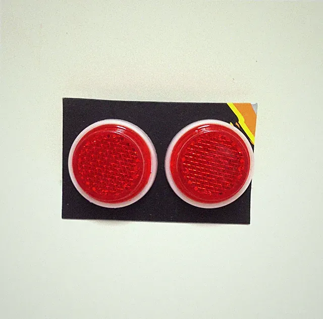 TWO (2) SUNLITE 1" Mini Red ReflectorS w/ Wing Nut Bike Bicycle Safety NEW