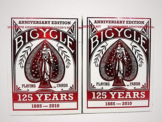 TWO NEW SEALED BICYCLE 125 YEAR ANNIVERSARY RED DECKS 2009